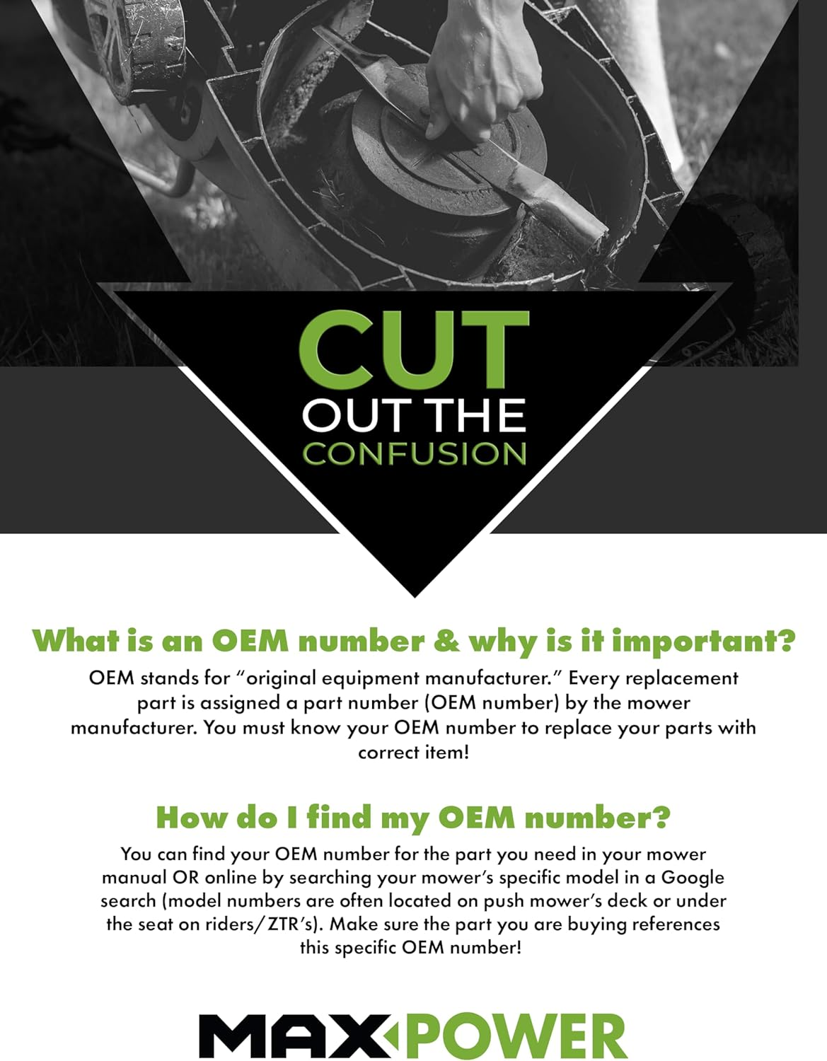 Maxpower 331743 Blade for 30 In. Cut Craftsman, Husqvarna, Poulan Mowers Replaces OEM #532419273 image number 6