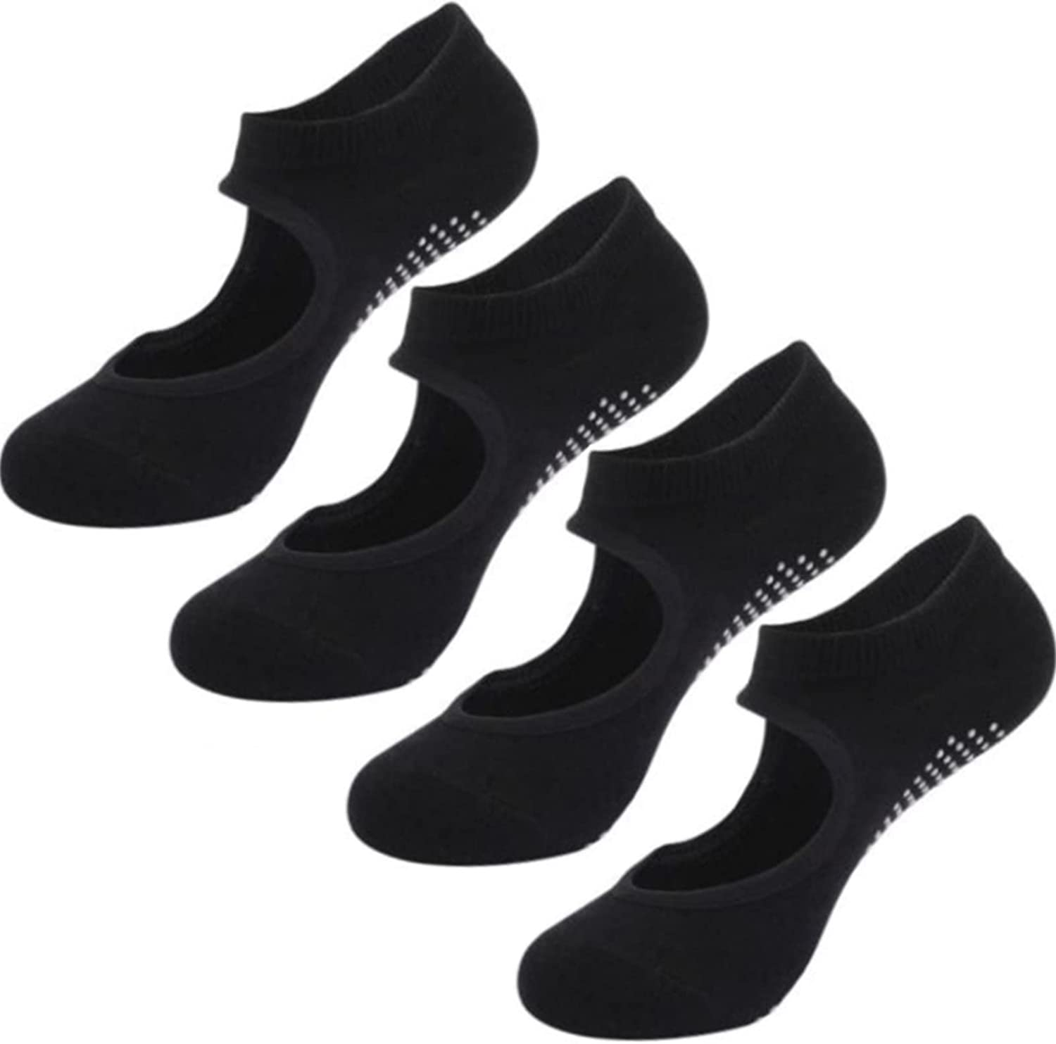 2 Pairs Women Yoga Barre Socks, anti Slip/Skid Silicone Gym Pilates Ballet Trampolines Bikram Fitness Sport Sweating image number 5