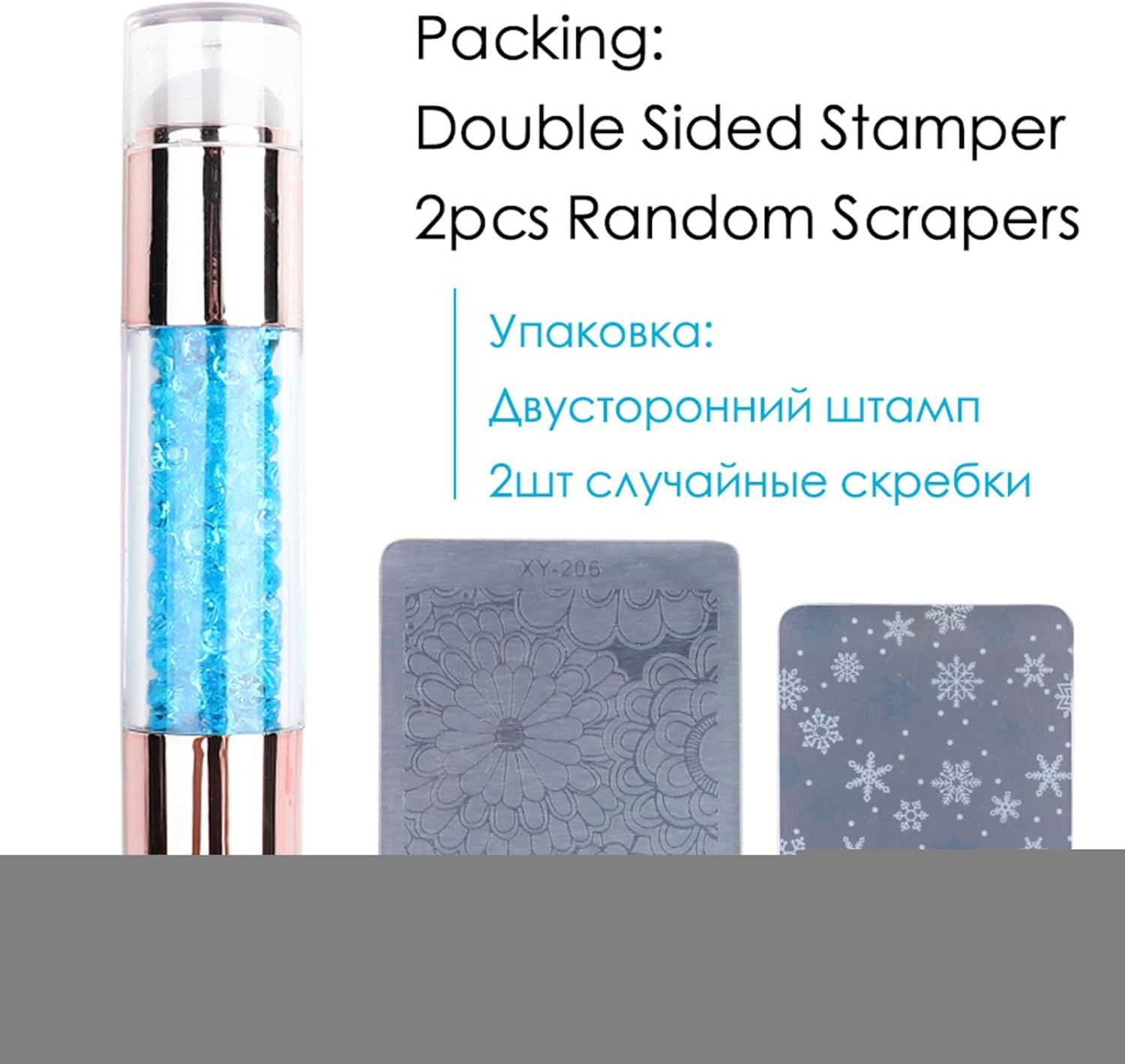 Nail Stamper - Stamping Pens - Rhinestone Embellished Double Ended Stamping Pens for Women Nail Salon Manicure