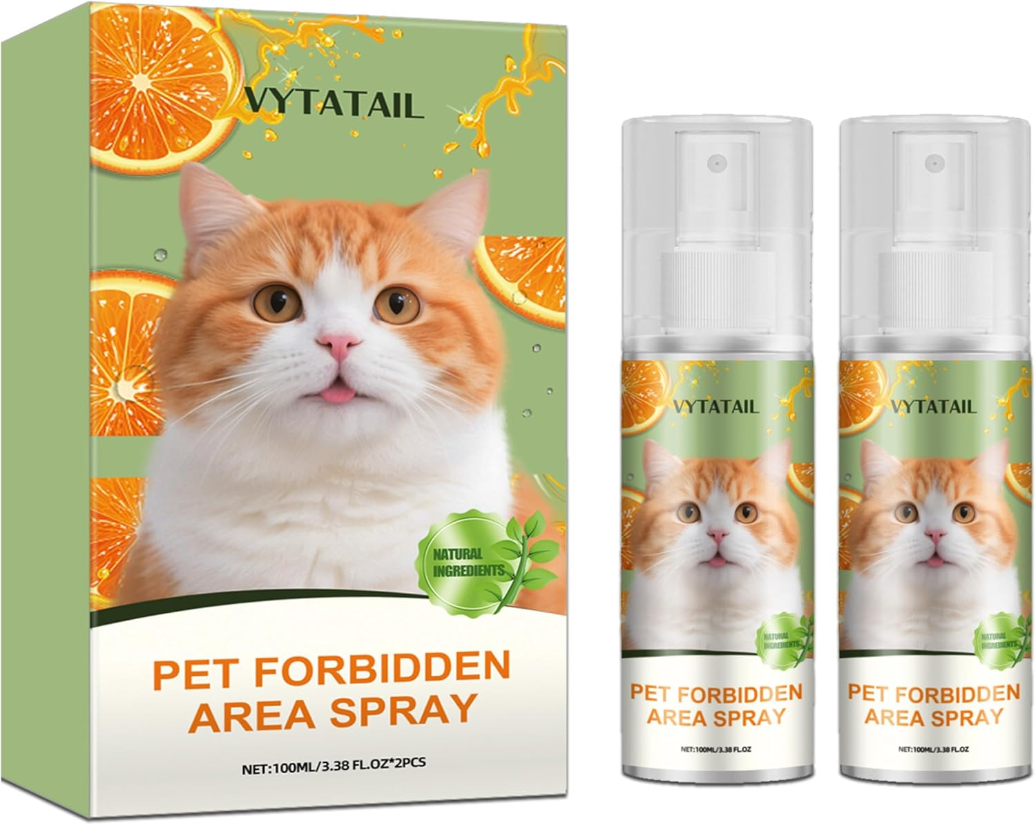 Cat Deterrent Spray 2 Pack- Natural Cat Spray Deterrent for Urine Marking & Scratching - Eco Friendly, Safe to Use around Children, Pets, Furniture and Fabric, Works Indoor & Outdoor（100Mlx2） 1 image number 4