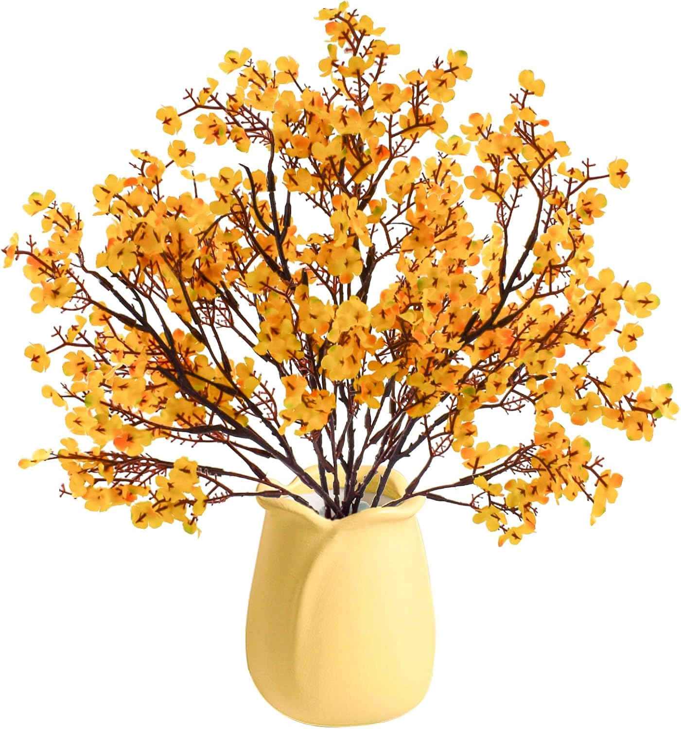 Bacucine Babys Breath Artificial Flowers 6Pcs Fake Flowers Real Touch Faux Gypsophila Bouquet for Home Wedding Party Table Decor (White)