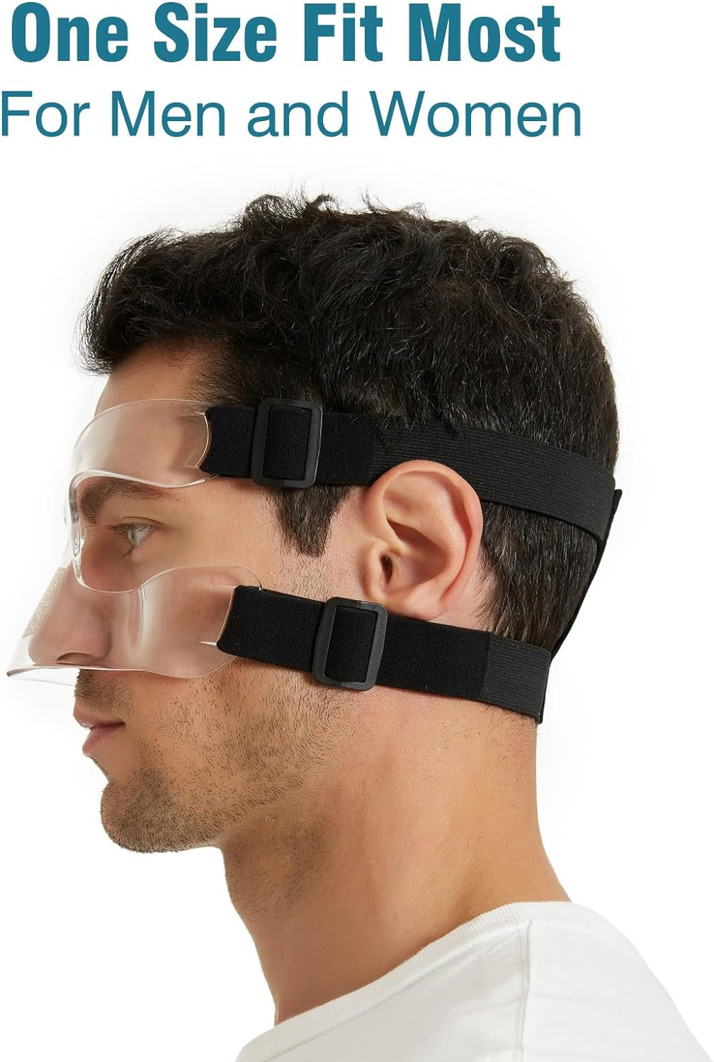 Face Guard for Sports,Nose Guard Protect Nose Cheekbone and Forehead,Adjustable Face Shield Mask with Padding for Basketball/Soccer/Softball/Box/Rhinoplasty image number 4