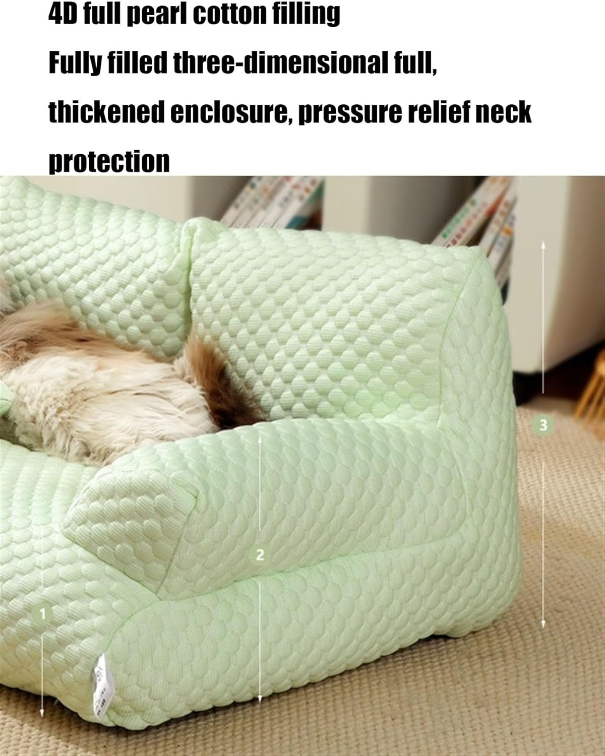 Fuzzy Dog Bed, Ice Silk Cooling Pet Bed Cooling Dog Bed Funny Dog Couch Fuzzy Ice Silk Cooling Pet Bed Breathable Washable Cat Dog Sofa Bed Anti-Slip Cooling Pad(Pink,Medium) image number 3