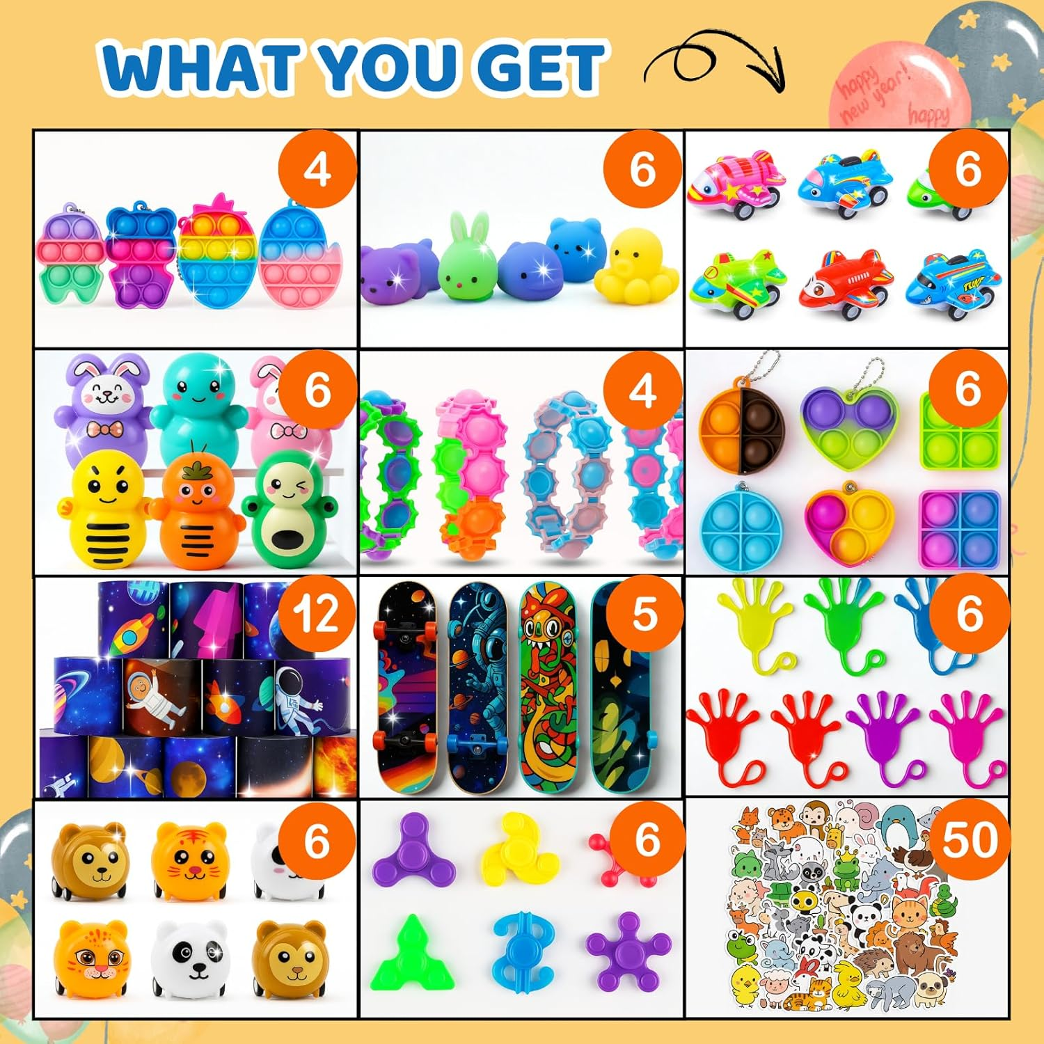 117Pcs Premium Party Favours for Kids &ndash; Birthday Goodie Bag Fillers, Lolly Bag Fillers, Bulk Toys for Classroom Prizes, Treasure Box, Pinata Fillers, Student Rewards, Carnival Prizes image number 5