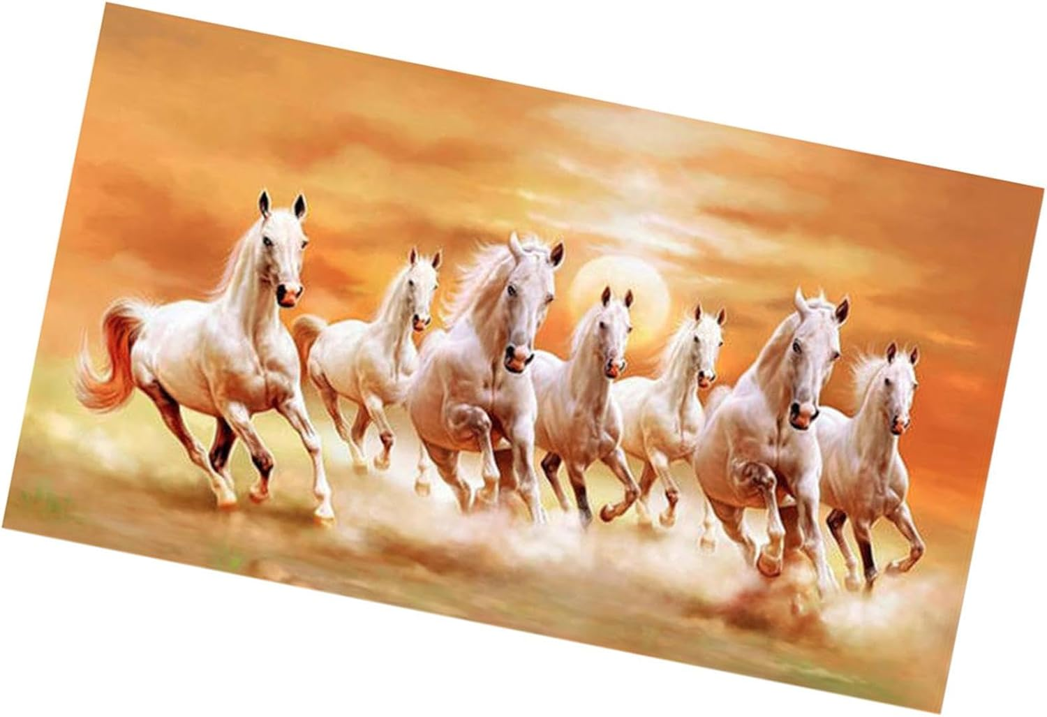 STARTIST Seven Running Horses Wall Art Canvas Print Picture Fashion Decorative Birthday Gift Animal Posters Artwork for Bedroom Office, 60Cmx120Cm image number 1