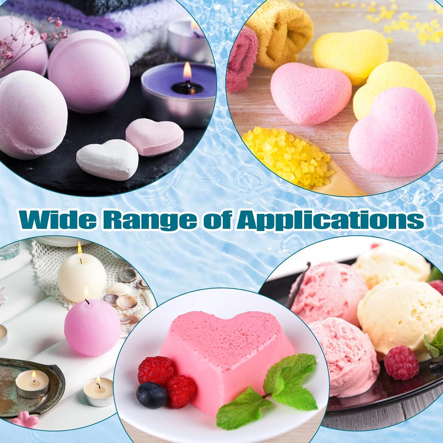 Nuogo 24 Pcs 12 Shapes Bath Bomb Molds Metal Bath Bomb Making for Crafts DIY Kit Candle Soap Making Molds Crafting Press Mould Handicrafts Supplies Gifts for Birthday image number 2