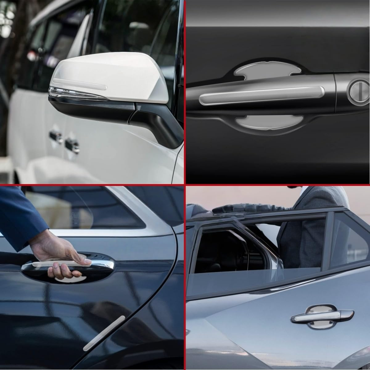 8 PCS Transparent Car Door Handle Protective Film,Ywbfove Transparent Waterproof PVC Cup Protector, Anti-Scratch Handle Protective Film, Suitable for Most Car Door Handles