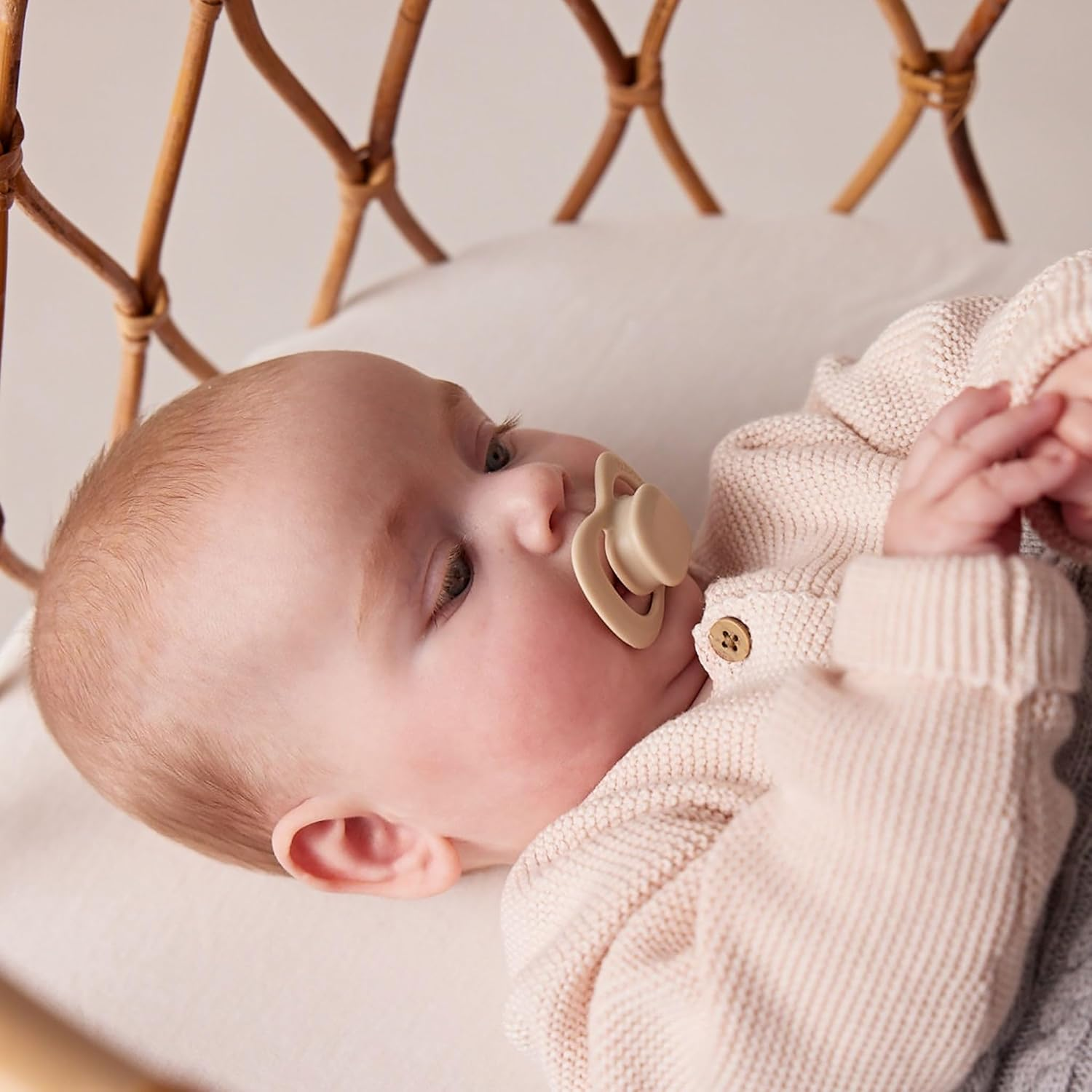 B.Box Silicone Pacifier Twin Pack, Blush/Latte, Size 1 image number 7