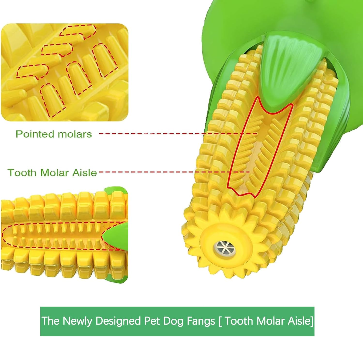 Dog Chew Toys Puppy Teething Chew Toys, Corn Stick Tough Training Toys That Clean Teeth, Squeaky Suction Cup Toothbrush Interactive Toy for Small to Medium Dogs image number 3