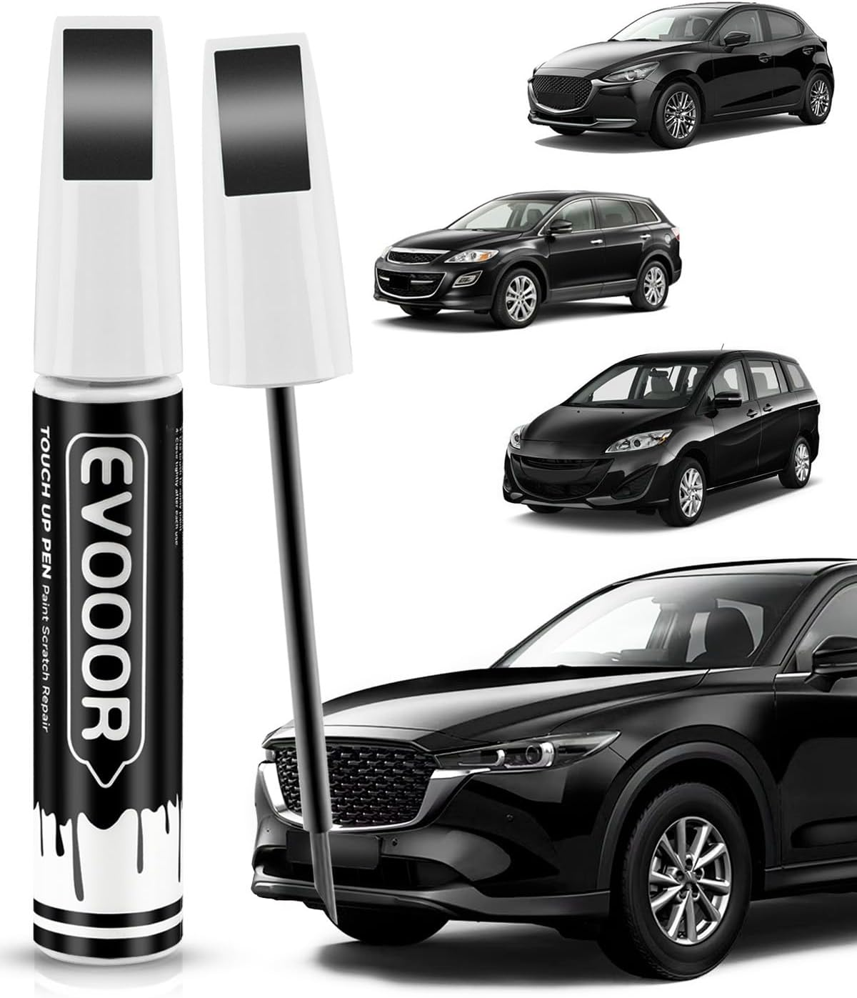 46V Soul Red Crystal Metallic Tricoat Touch up Paint Compatible with Mazda Exact Match 2 in 1 Touch up Paint for Chips and Nicks Repair