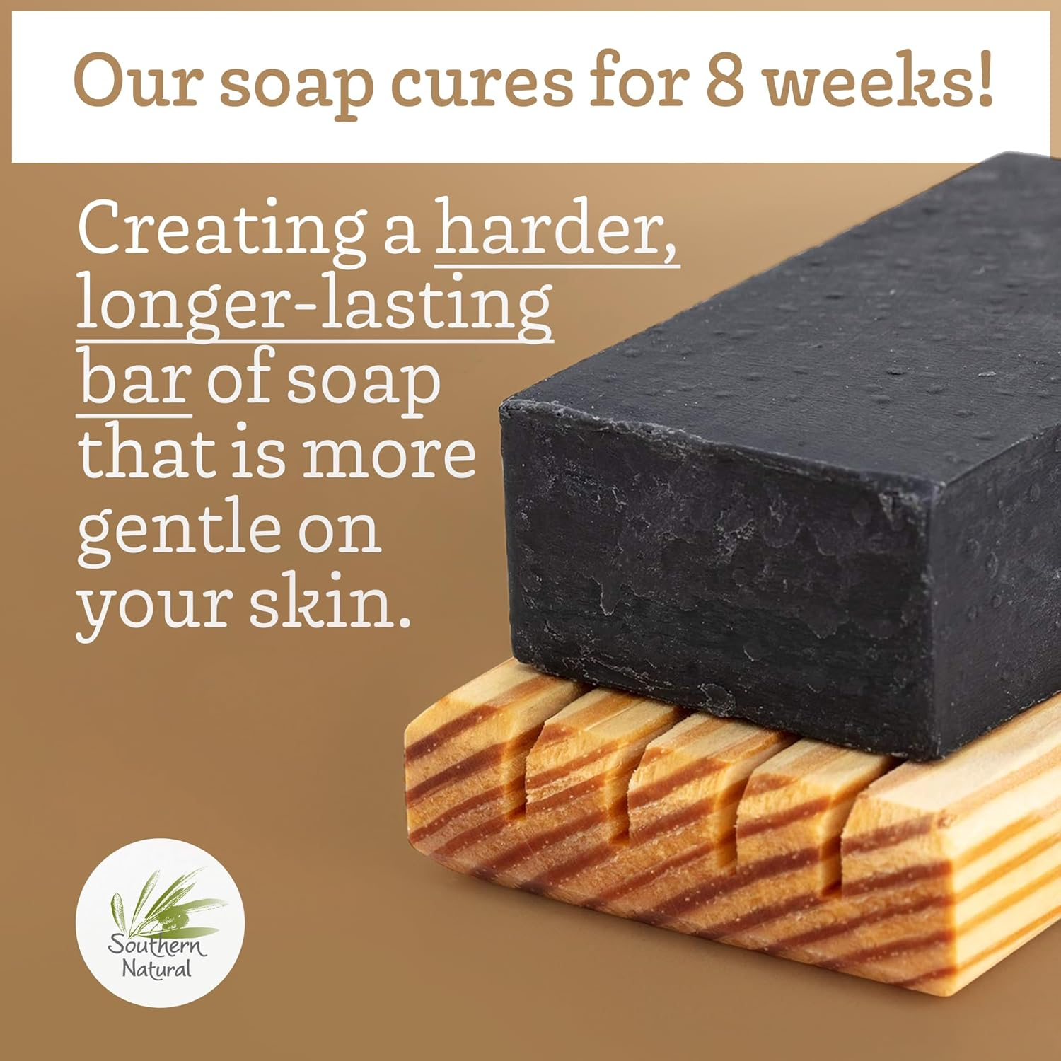 Southern Natural Activated Charcoal Soap Bar (3 Pack) Face and Body Soap for Sensitive Skin with Dead Sea Mud, Goat Milk & Peppermint Essential Oil