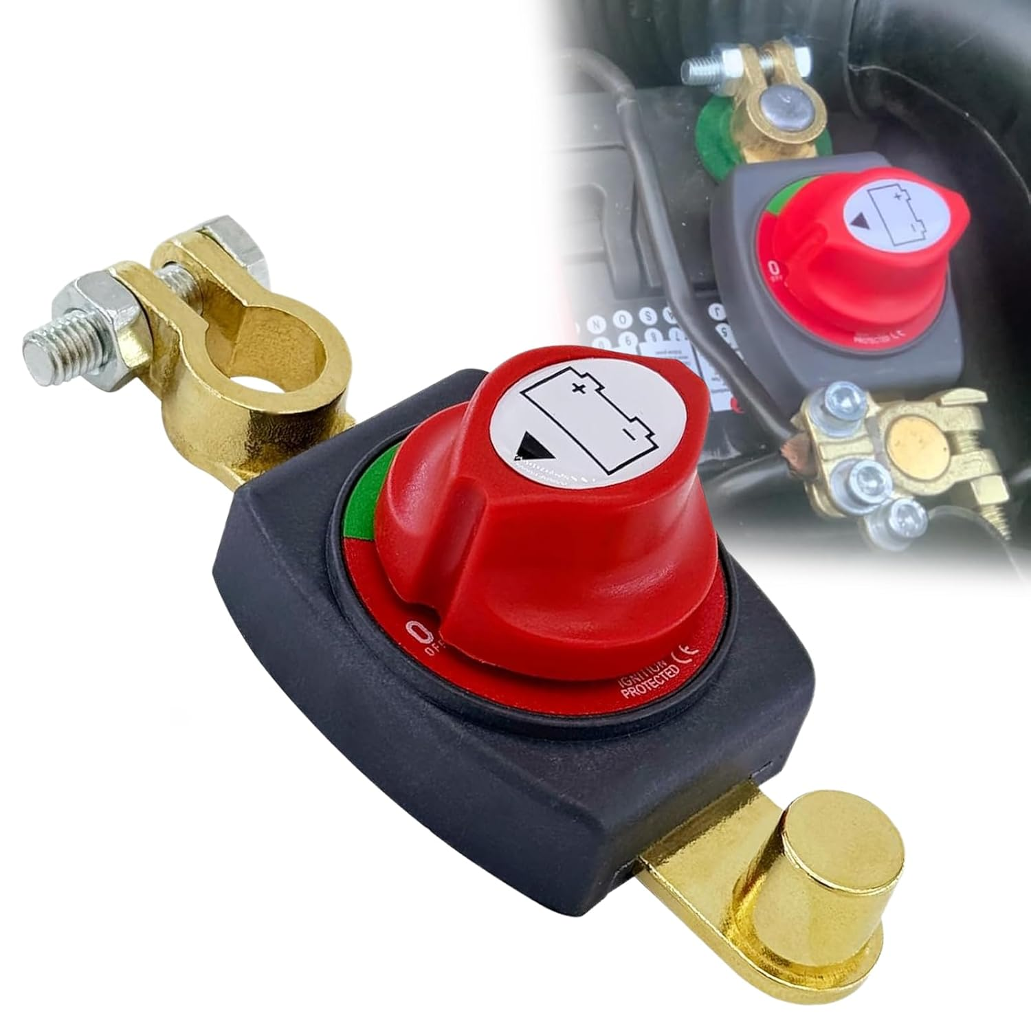 Top Post Battery Disconnect Switch, Battery Power Cut Master Switch Disconnect Isolator for Marine Boat Car Truck ATV Rv Vehicles Camper Trailer image number 3