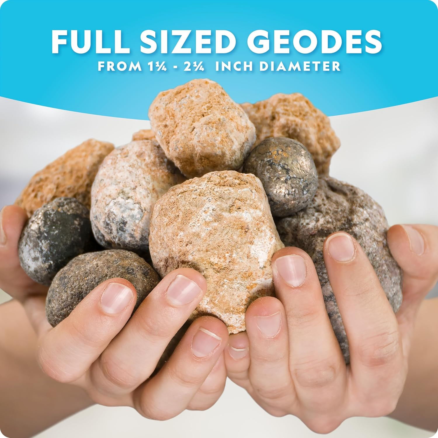 National Geographic Break Open 15 Premium Geodes - with Goggles, Detailed Learning Guide, 3 Display Stands, Great Stem Science Toy & Educational Kit image number 5