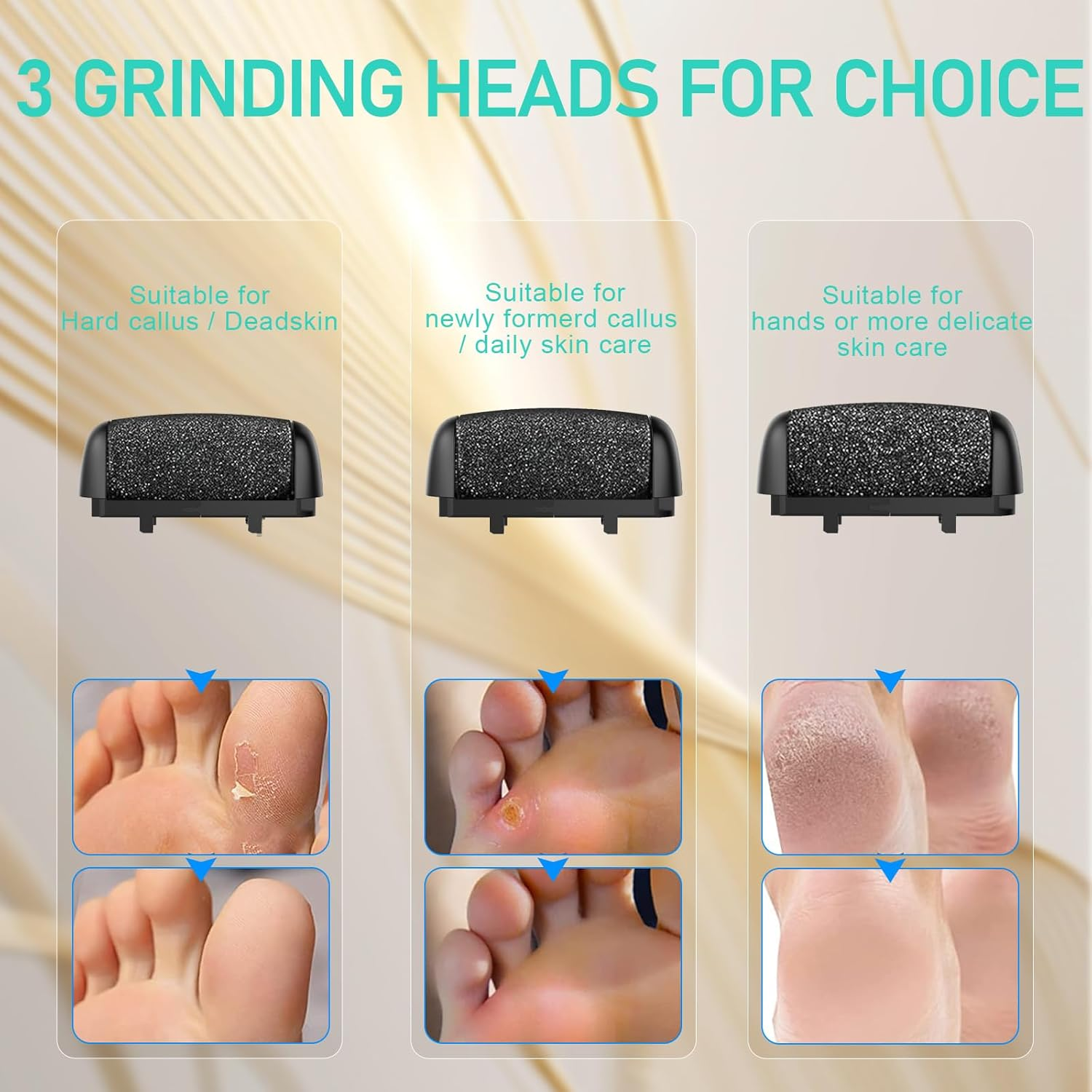 Electric Callus Remover for Feet - with 9Pcs Larger Grinding Head, Portable Pedicure Kit Foot File Callus Remover, Rechargeable Waterproof Foot File for Foot Care Deadskin Remover LCD Display-Black image number 1