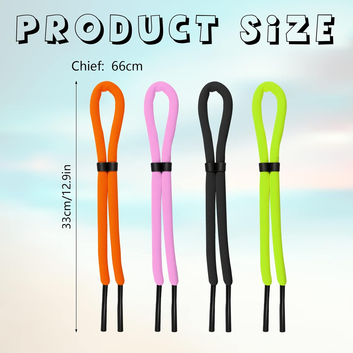 KINBOM 4 Pieces 26" Sunglasses Strap, Adjustable Anti-Loss Glasses Strap for Water Sports Boating Kayak Surfing Men Women, Multicolour, M image number 6