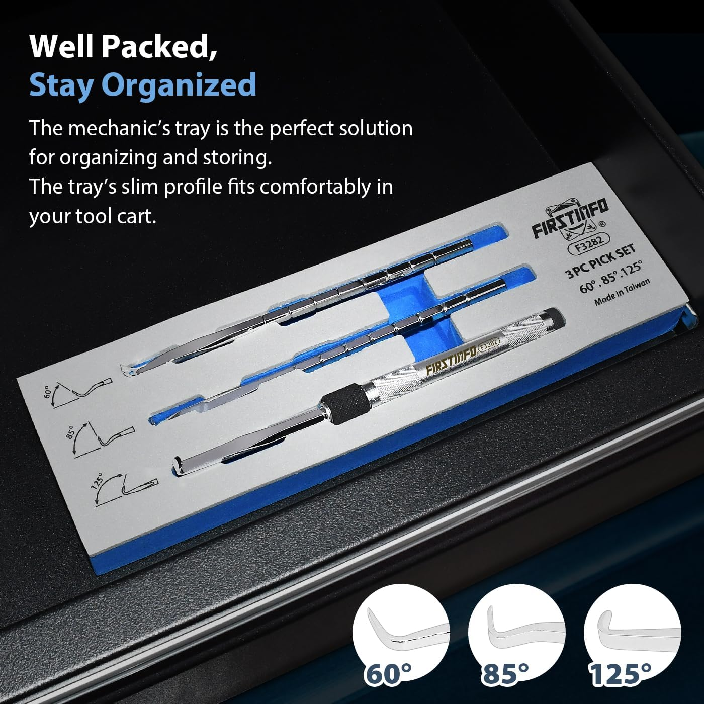 FIRSTINFO F3282 Patented 3-Piece O-Ring Seal Pick Hook Set, O-Ring Seal Gasket Pick Hooks Puller Remover Tool image number 1
