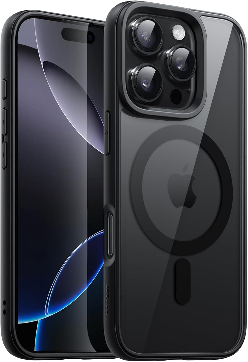 Jetech Magnetic Case for Iphone 16 Pro Max 6.9-Inch Compatible with Magsafe, Shockproof Phone Bumper Cover, Solid Color Matte TPU Frame, Anti-Scratch Clear Back (Desert Titanium)