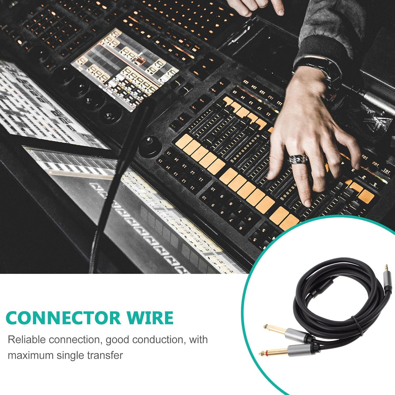 Stereo Audio Cable to Jack with Aluminum Alloy Connectors Dual Channel Transmission Cord for Laptop Amplifier CD Player High-Fidelity Home and Professional Audio Systems image number 3