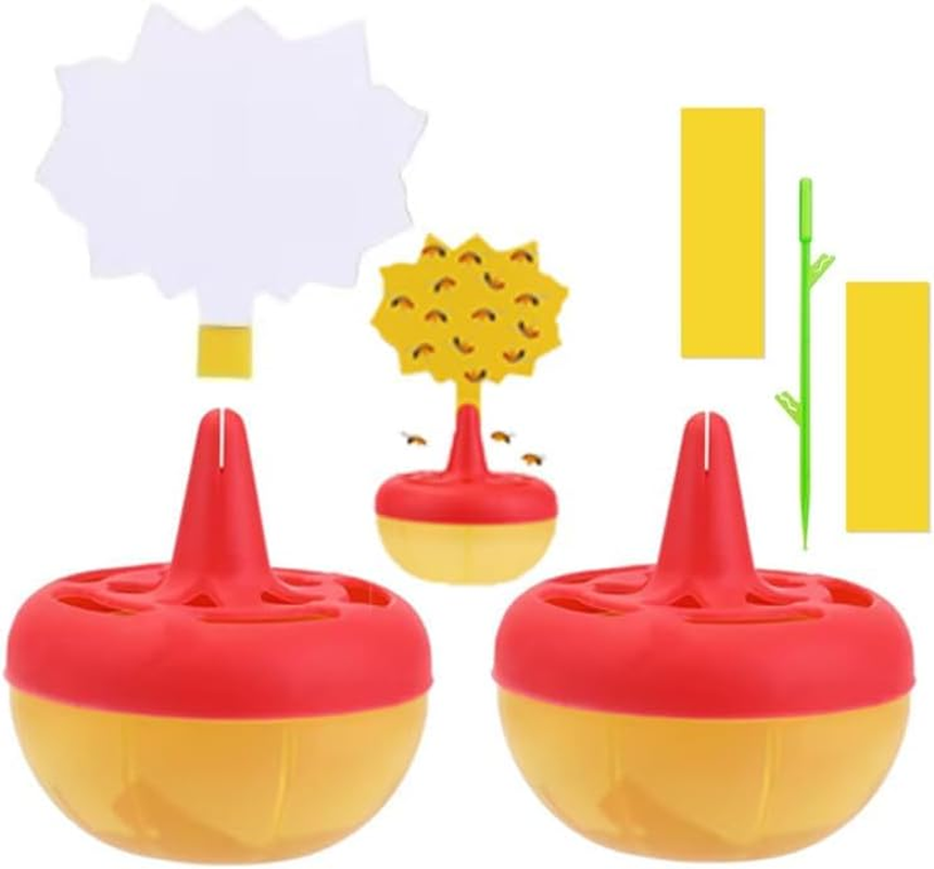 Fruit Fly Trap, Attracts and Kills Fruit Flies, Strong, Fast-Acting Attractant, 2-In-1 Reusable Indoor Fruit Fly Trap for Kitchens and Houseplants (2-Pack) image number 1