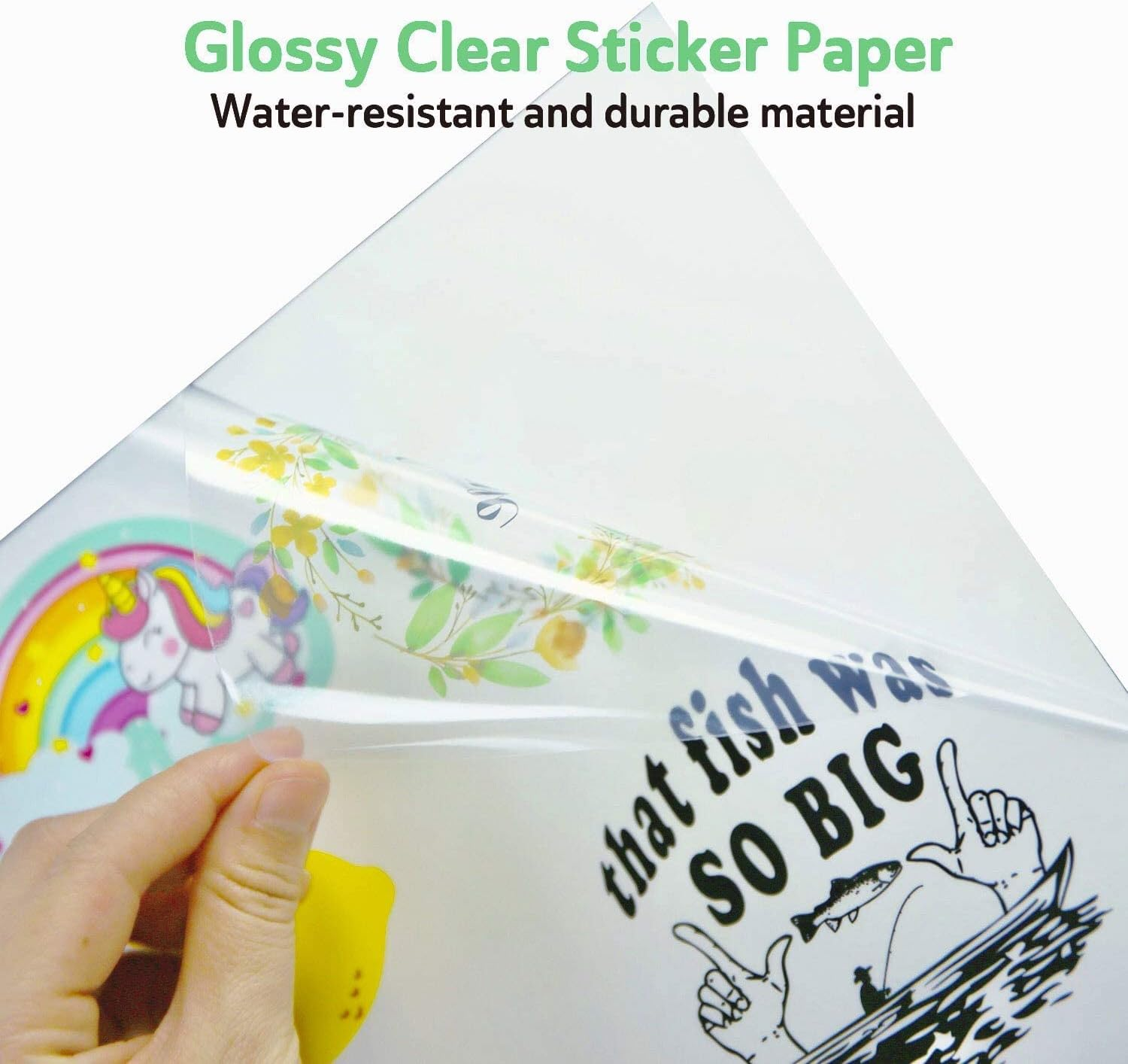 Koala Clear Sticker Paper for Inkjet Printer - Waterproof Clear Printable Vinyl Sticker Paper - A4 20 Sheets Transparent Glossy Sticker Paper for DIY Personalized Stickers, Labels, Decals