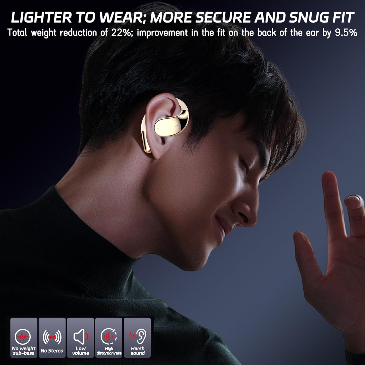 FLYTIN AI Translation Earbuds Real Time - 3-In-1 Open Ear Wireless Headphones with Charging Case, 164 Languages & Accents, Fit Ios/Android (Black)