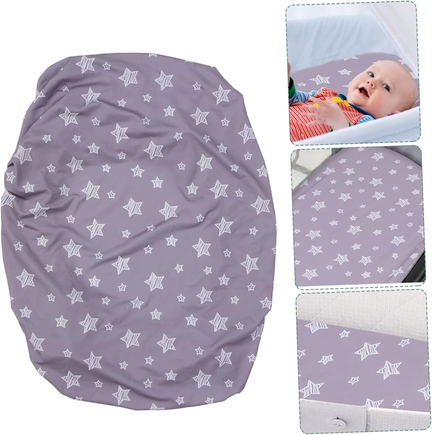 Changing Pad Cover for Diaper Changing Table Soft Breathable and Skin-Friendly Sleeve for Boys and Girls Easy to Use Star Design image number 2