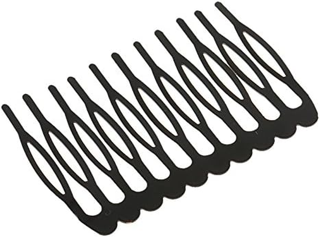 10 Pieces 10 Teeth Metal Black Wig Combs Hair Pins Clips DIY for Women Beauty image number 5