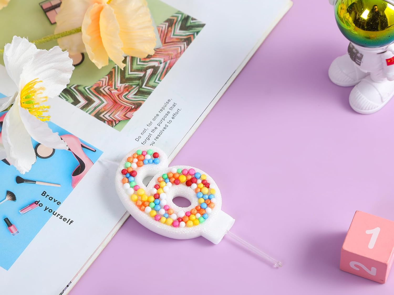 Kinsynko 6 Birthday Candle Colorful Number 6 Candle for Birthday Cake Girl Princess Women 6Th Birthday Wedding Anniversary Rainbow Party Cake Decoration image number 6