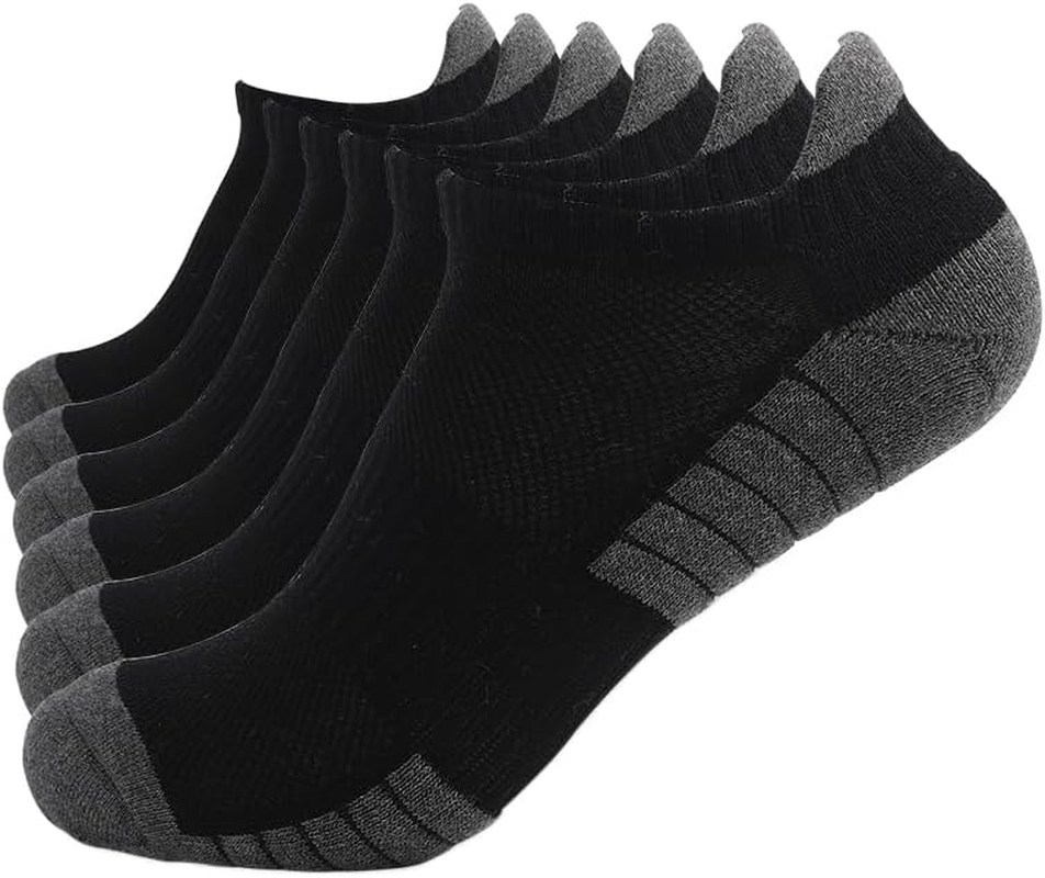 ZANZER (6 Pairs) Athletic Ankle Socks 6 Pairs Thick Cushion Running Socks for Men&Women Cotton Socks