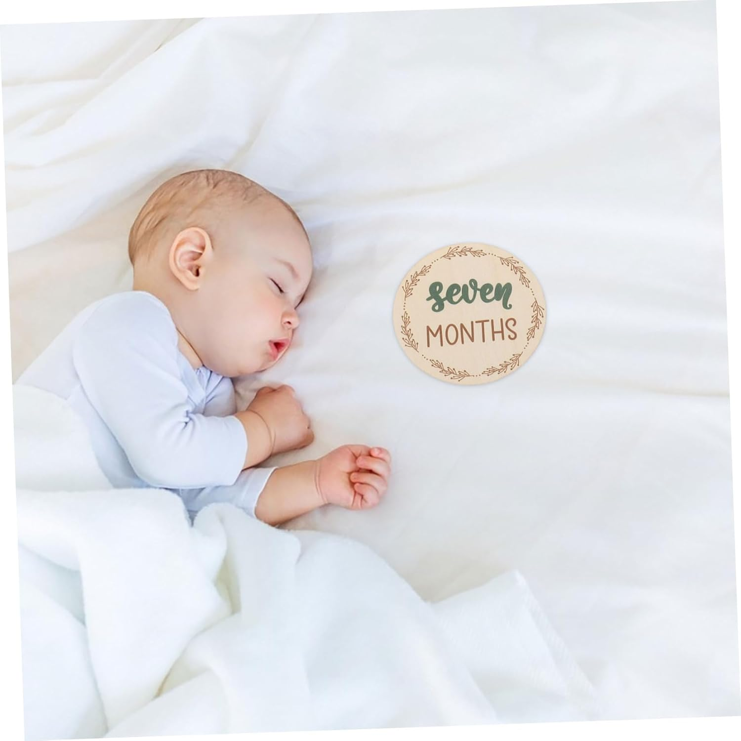 Gadpiparty Monthly Milestone Wooden Discs Photo Prop Growth Milestone Months Signs Decorative Wooden Cards for Photos image number 6