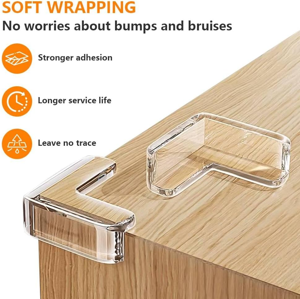 Corner Protectors for Kids,Baby Proofing Corners Safety Table Corners Guards, Edge Protector,Transparent Anti-Collision Corner for Sharp Furniture Cooners(8 Count (Pack of 1) L-Shaped) image number 3