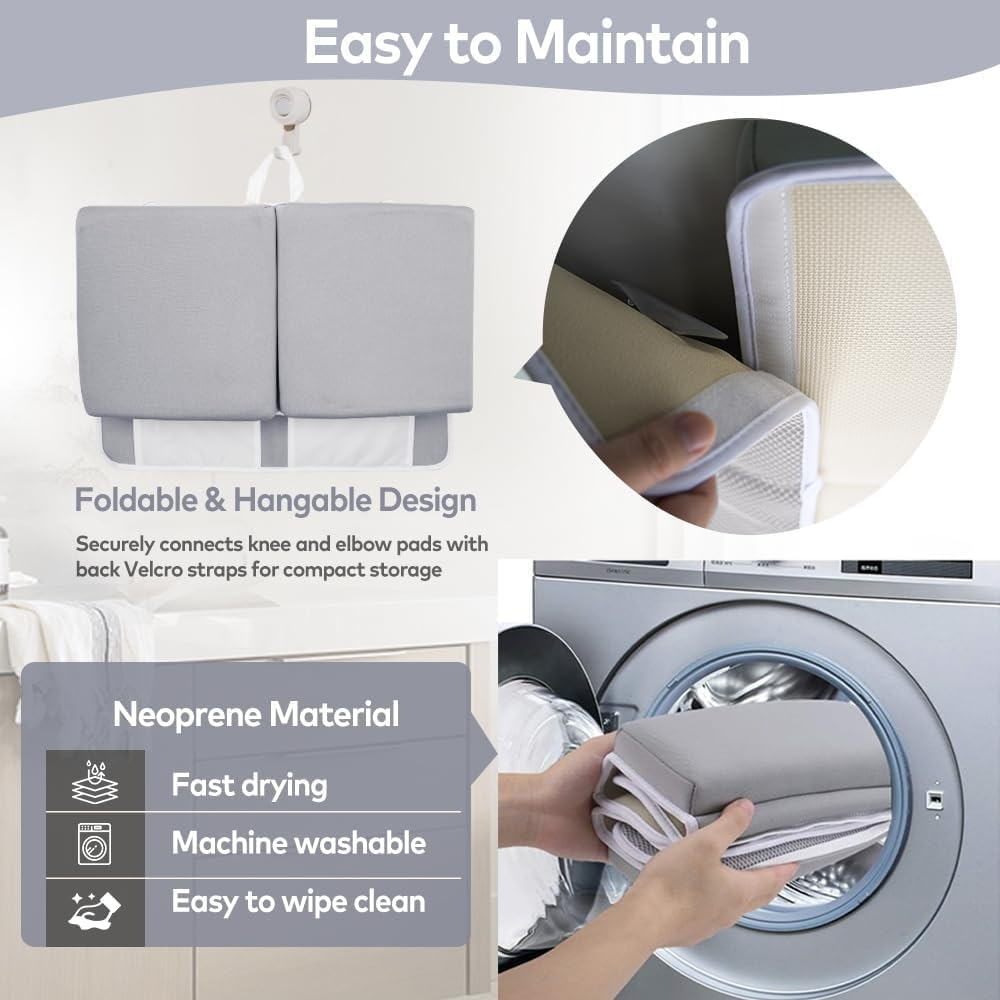 Comfortable Baby Bath Kneeler and Elbow Rest Pad Set - Thickest Bathtub Kneeler Pad with Memory Foam and Bath Toys Organizer - Bath Kneeling for Bathing Baby - Relieve Your Knees and Elbows (Grey) image number 3