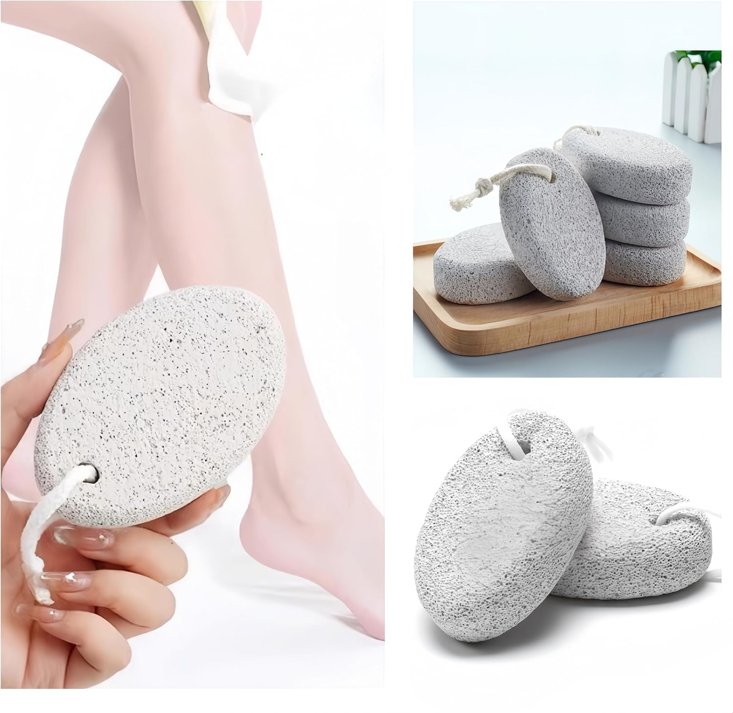 Ai-Oumleef Natural Pumice Stone for Feet, 4PCS Pumice Stone,Lava Pedicure Tools Hard Skin Callus Remover,Remove Dead Skin, Heels, Elbows, Hands
