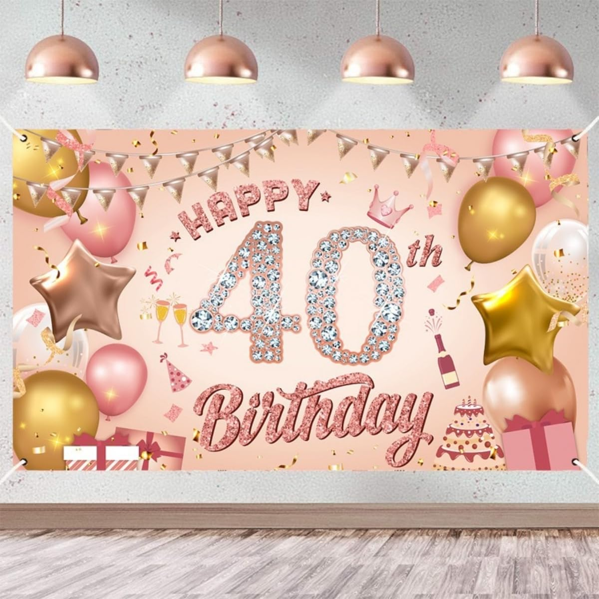 Costume Bay Happy Birthday Backdrop Banner 180 * 110 Cm Large Background Cloth Photo Party Large Decoration Sign for Birthday Party (Pink - 16Th, ONE) - Pink - 13Th image number 7