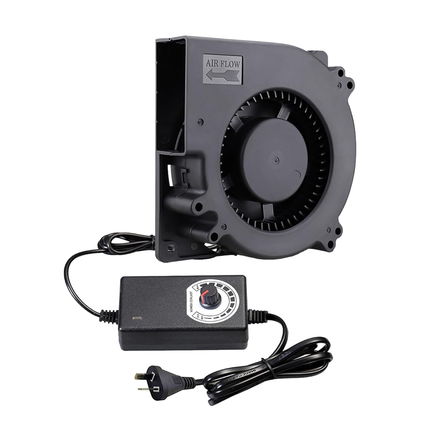 Ronyaoko 120Mm Blower Fan,120Mm X 32Mm Turbo Centrifugal Fan,With AC 100V - 240V Speed Controller 3V to 12V, DC Dual Ball High Airflow,For Receiver DVR Modem AV Cabinet Cooling Ventilation image number 4