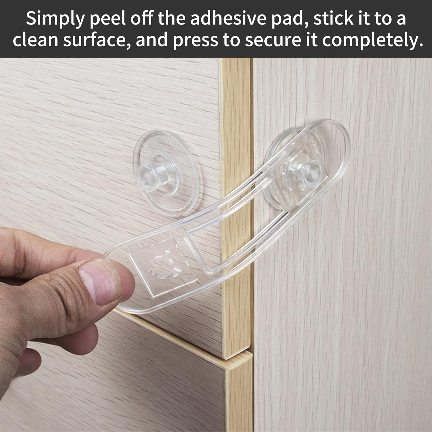 4PCS Clear Child Safety Guards & Locks, Ajustable Baby Proofing Cabinet and Drawer Locks,Safe Quick and Easy Child Safety Locks Clear for Cabinets and Drawers-Purpose for Cabinet,Drawers,Freezer,Oven image number 2