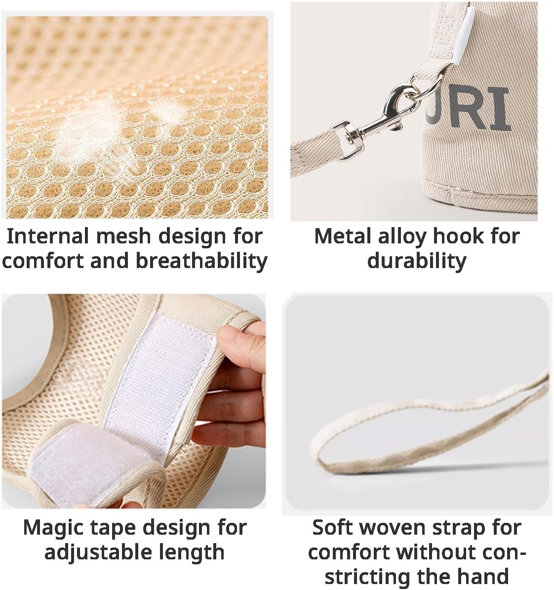 MANON ROSA Rabbit Harness and Leash Set - Escape-Proof Adjustable Vest Harness for Dwarf Bunnies, Soft Padded Conejos Collar with Safety Buckle, Small Animal Walking Accessories image number 6