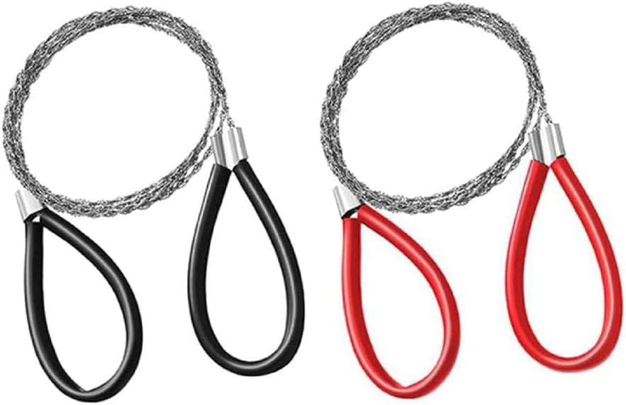 PVC Pipe Cable Saw Stainless Steel Wire Saw, 2Pcs Metal Wire Saw Emergency Survival Saw PVC Pipe Cable Saw,Hand Pocket String Rope Saw PVC Pipe Cable Saw,Pvc Pipe Cable Saw Stainless Steel Wire Saw image number 3