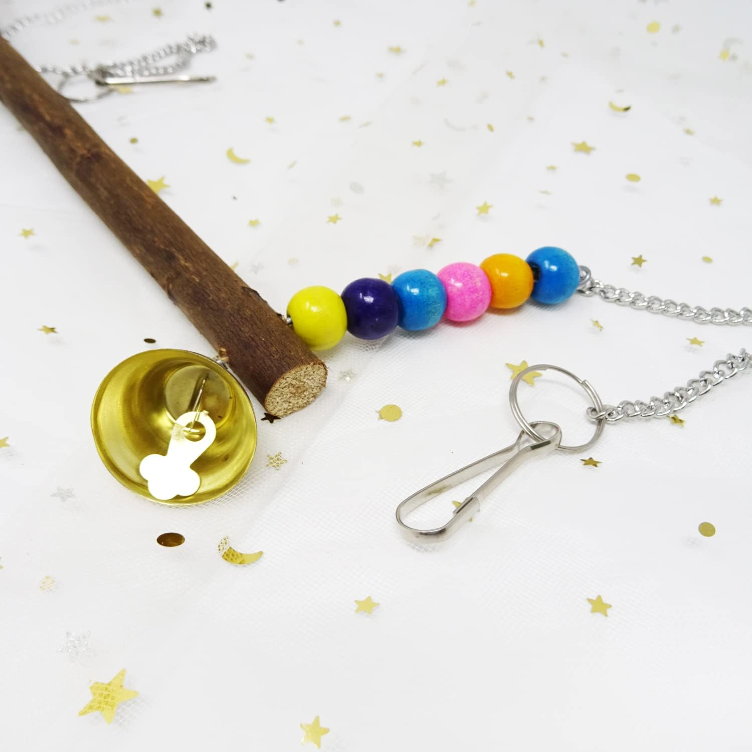 Honbay 1PCS Hens Swing Chicken Toy Wooden Handmade Bird Swing Bird Toy for Large Bird Parrot Hens Cock Macaw