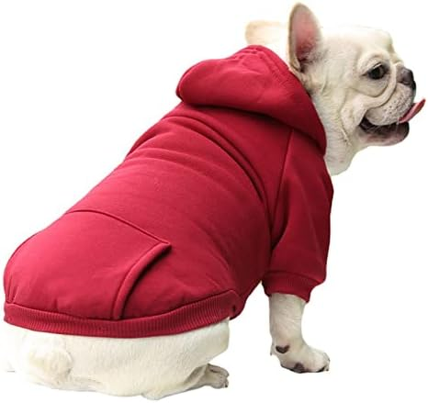 Dog for Small Dogs Dog Hoodie Soft Clothes Outdoors with Pocket Dog Hoodie for Small Dogs Puppy Pet Clothing (Wine Red, S) image number 5