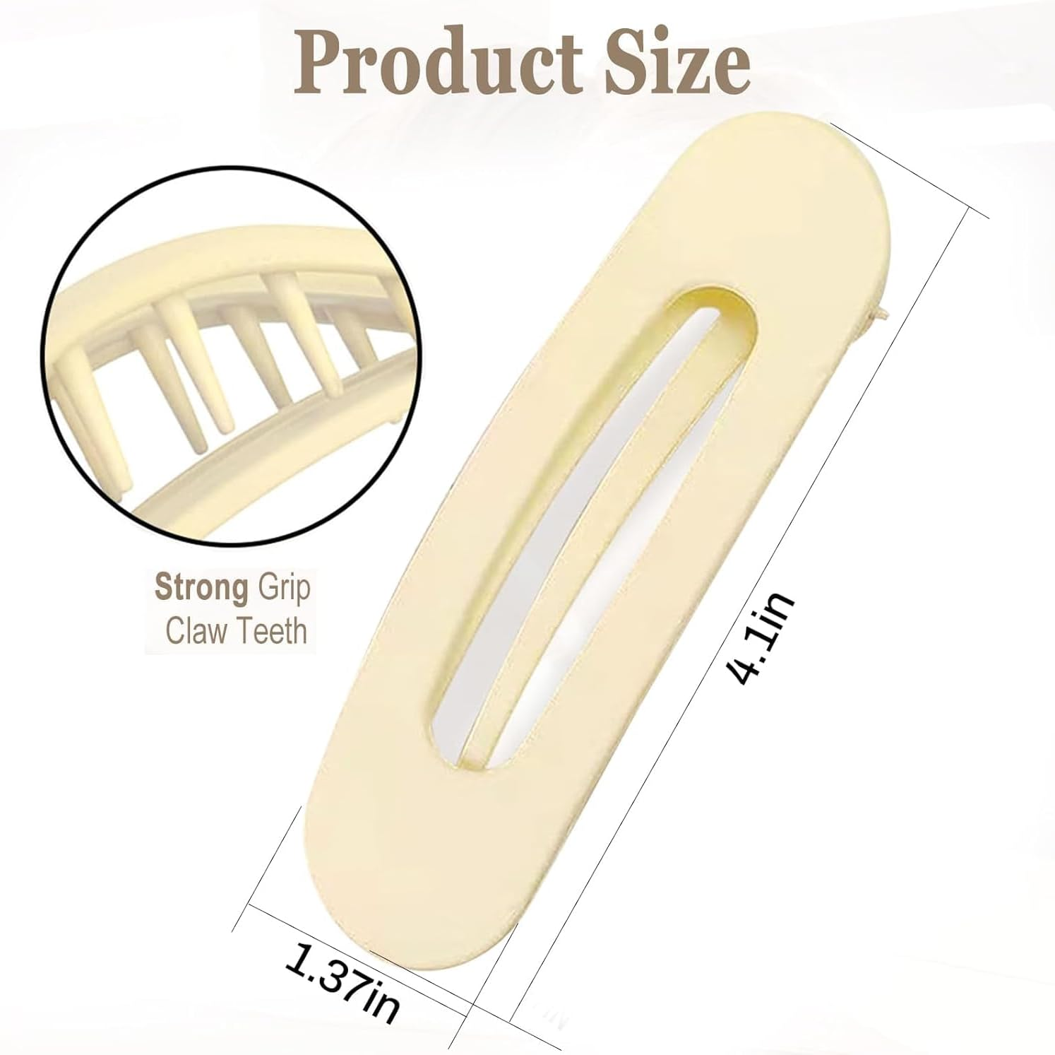 French Concord Lay Flat Claw Clips, 6Pcs French Concord Flat Hair Clips,French Flat Hair Clips Curved Claw Clips image number 2