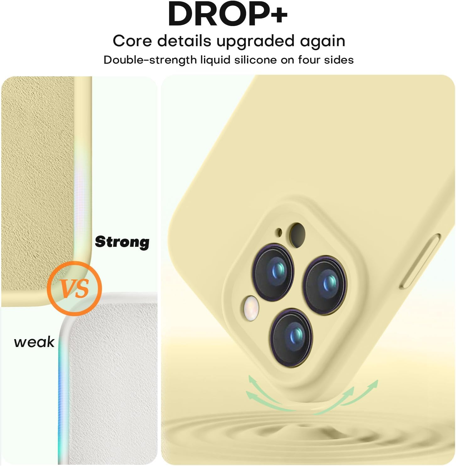 Vooii Compatible with Iphone 16 Pro Max Case, Liquid Silicone Upgrade [Camera Protection] [Soft Anti-Scratch Microfiber Lining] Shockproof Phone Case for Iphone 16 Pro Max 6.9 Inch - Creamy Yellow - Blue image number 6