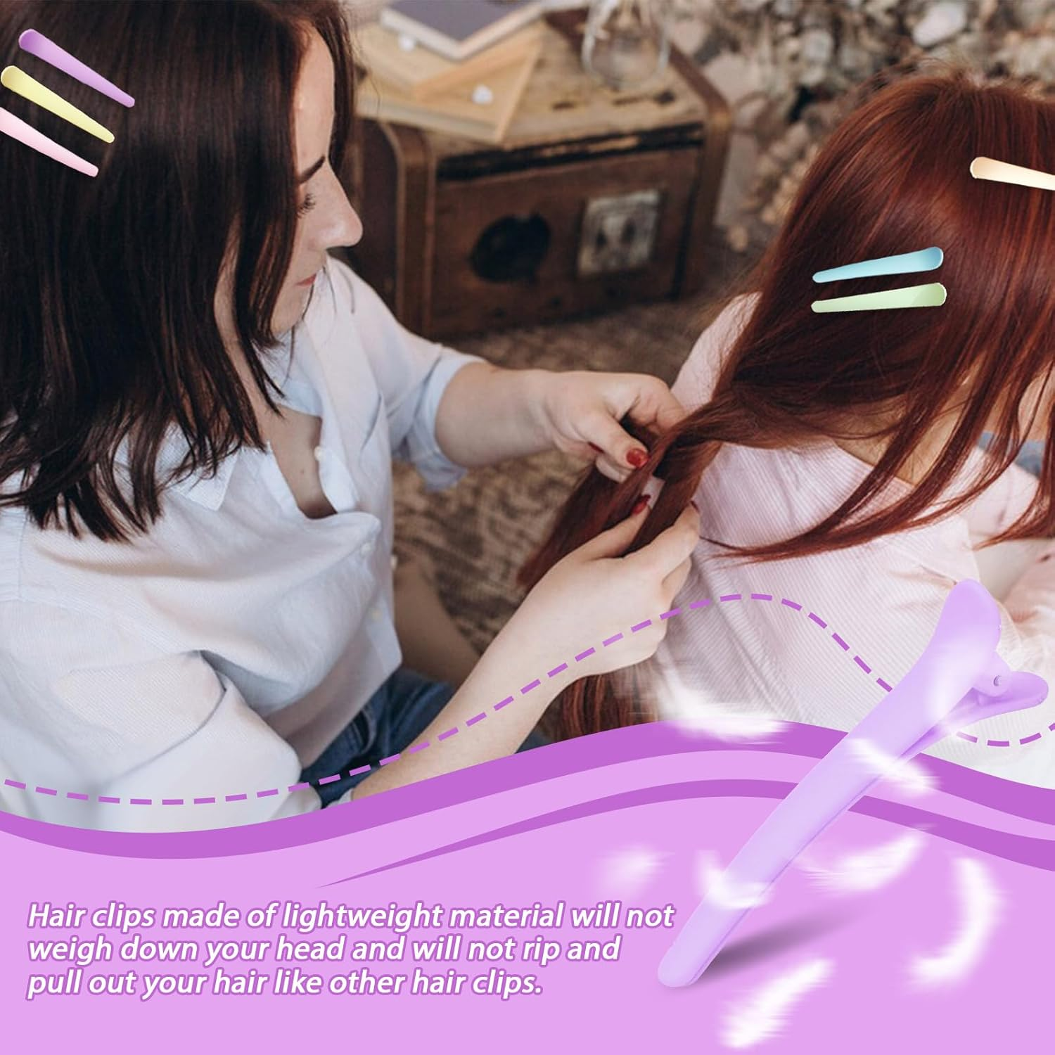 LELE LIFE 18 Pieces Alligator Hair Clips for Styling Non-Slip Matte Duck Bill Hair Clips Hair Roller Clips for Women Makeup Salon Hairdresser Department 6 Colors A image number 6