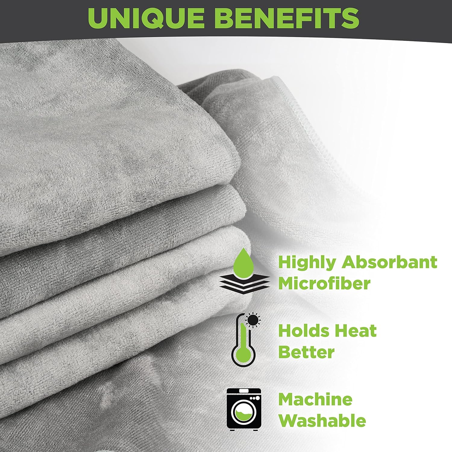 Facial Towels Professional Split Design Microfiber for Spa Steam Esthetician Supplies Salon and Barber Tools (Grey) image number 1