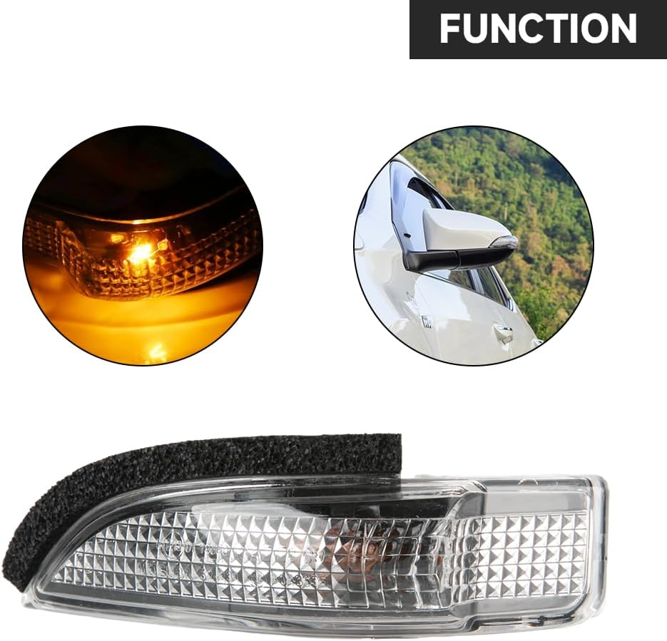 Rear Left Right Mirror Signal Lamp Indicator Flashing Light - Compatible for Toyota Corolla 2014-2017 - Replace Part 81740-52050 Set of 2 image number 3