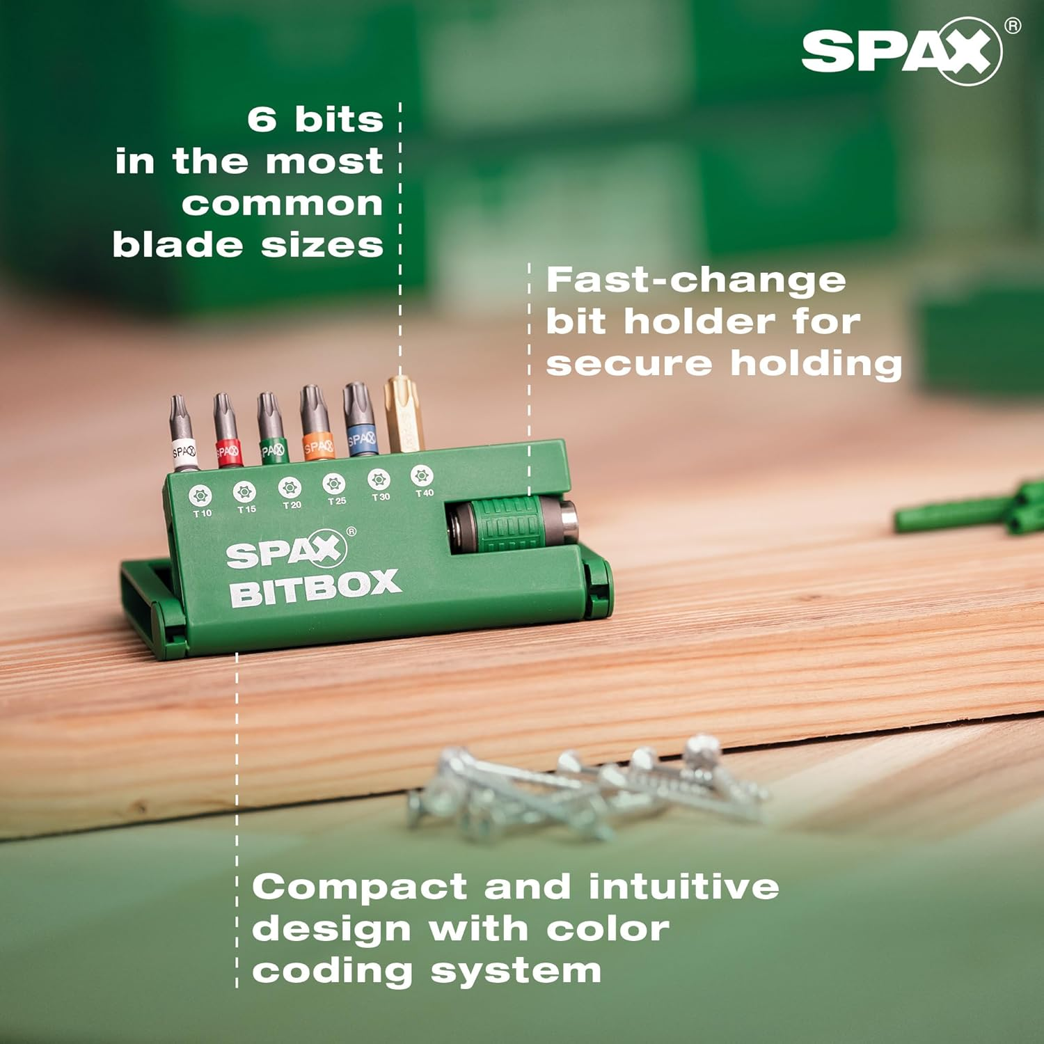 SPAX BITBOX T-STAR plus Screwdriver Bit Set - 6 Bits: T10, T15, T20, T25, T30, T40 with Quick-Change Bit Holder - 4000007899019 image number 2