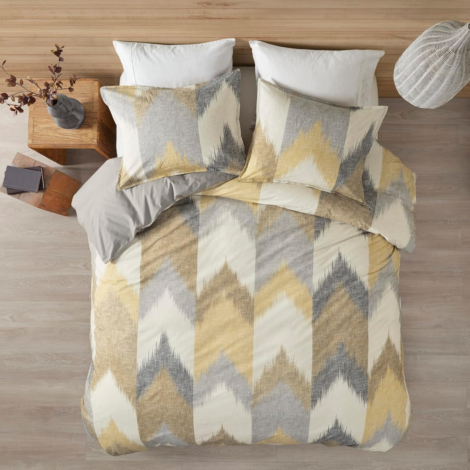 Ink+Ivy Alpine Duvet Cover Set, Yellow, Full/Queen
