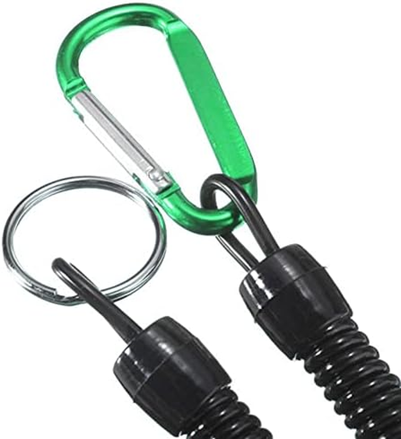 Lanyard Spring Coil Keychain Theftproof Stretchable 6PCS Spiral Key Chain Multicolor Stretch Cord Key Rings with Carabiner image number 2