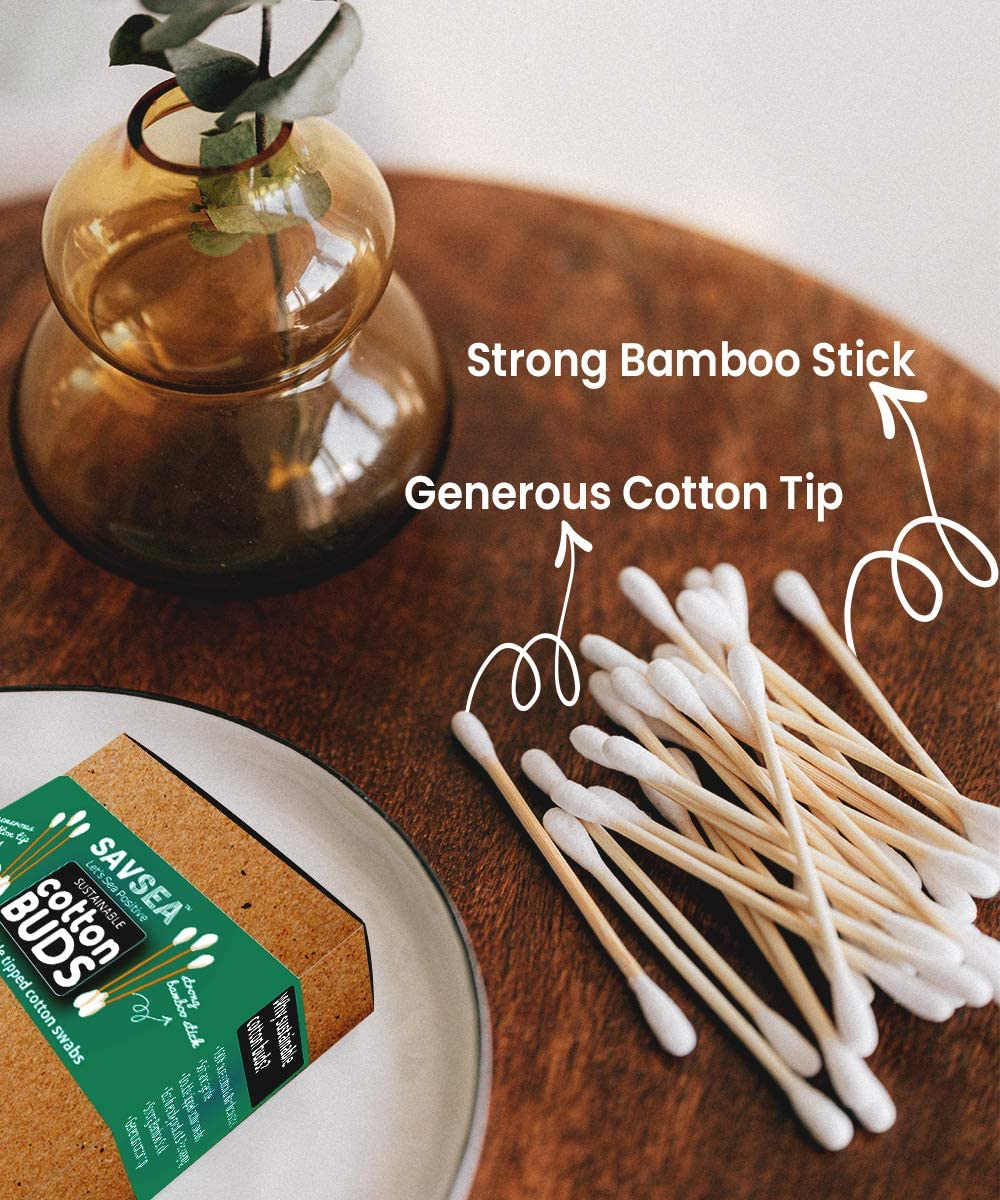Bamboo Cotton Buds/Swabs 239 Stems / 480 Swabs (Pack of 3) image number 2