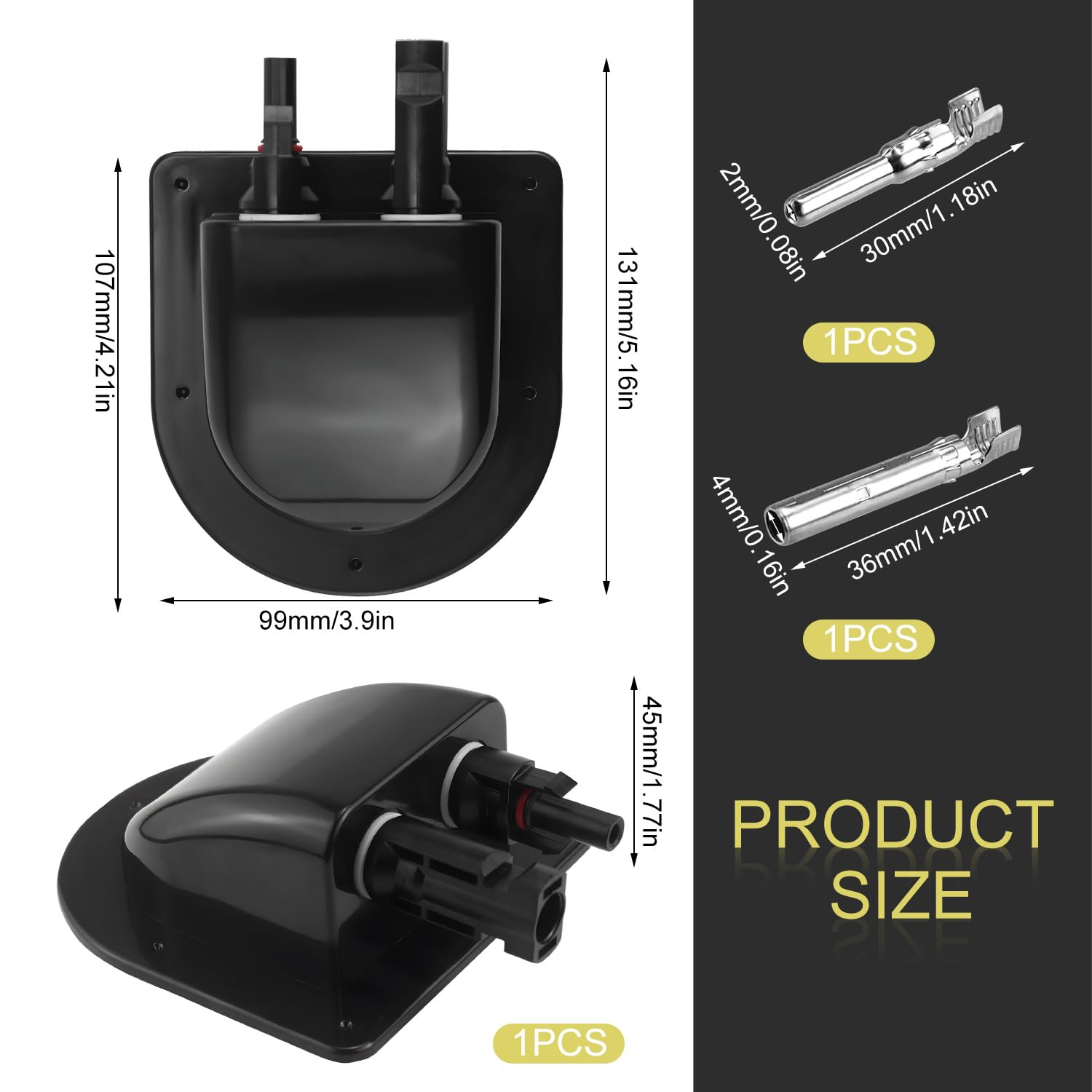 Roof Feed-Through Solar Cable Duct 2-Way Waterproof Roof Guide Cable Black for Motorhome Caravan Boats Camper Satellite System Air Conditioning ABS image number 6
